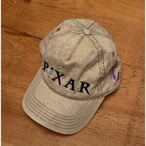 Disney Pixar Animation Studios Logo Cap Adjustable Gray Black Hat Characters